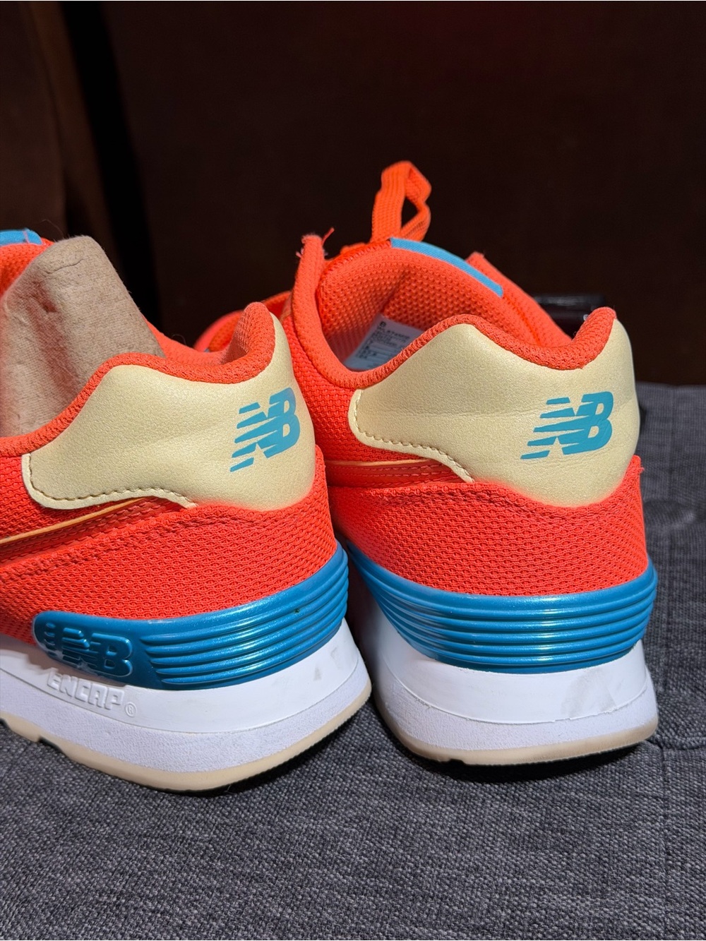 New Balance 574 Miami Palms - Sunset Women’s Low Top Lace-Up Orange WL574MIE - Picture 8 of 10